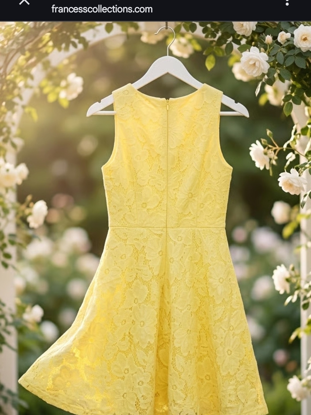 Donna Morgan Yellow Lace Fit & Flare Dress